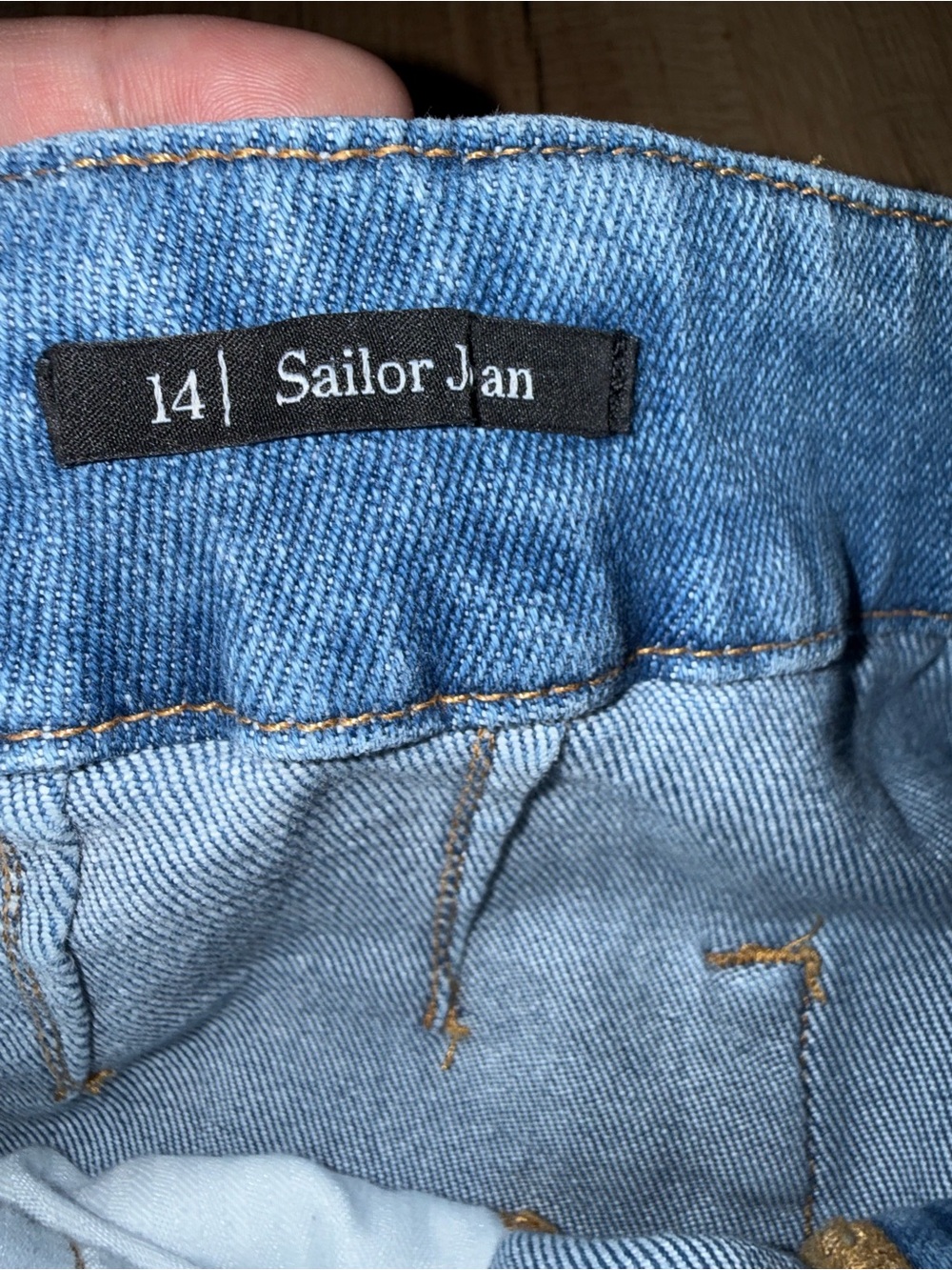 Talbots High-Waist Sailor Button Denim Jeans - Light Blue - Picture 8 of 9